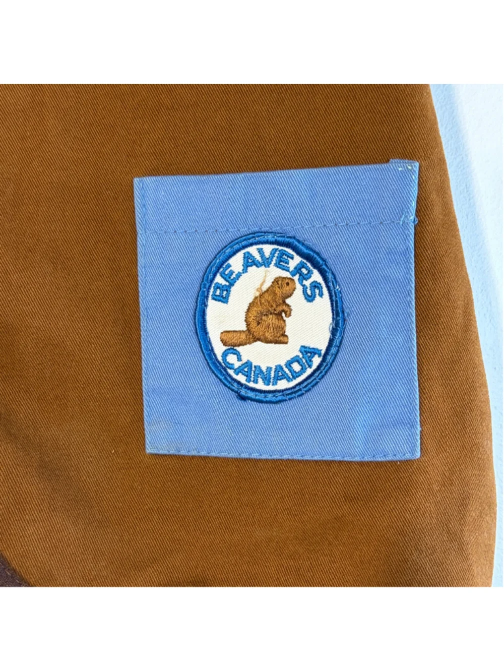 Vintage Beavers Canada Vest Youth Boy’s Size 10 Brown Blue Front Zipper Pockets